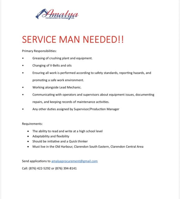 Service Man Needed Full Time Jobs Freetown