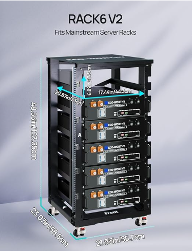 Six Layer Solar Battery Server Rack 
