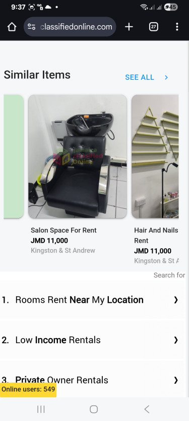Hair Dryer And Saloon Or Barber Chair
