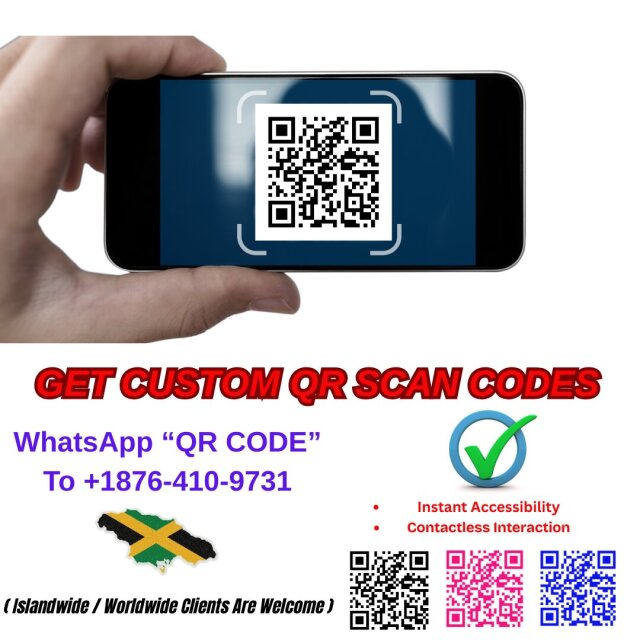 Custom QR Scan Codes For Your URLs Software Development Islandwide | Portland | KGN | Ocho Rios | Stmary