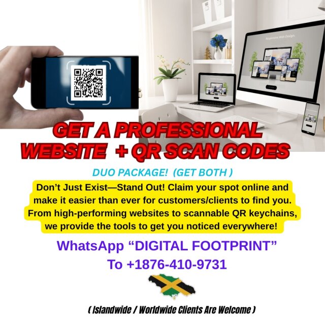 Website + QR Combo Deal Software Development Islandwide | Portland | Ocho Rios | Stmar | KGN