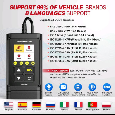 OBD2 Scanner OBD Code Reader Car Engine Fault Ligh Auto Accessories Kingston