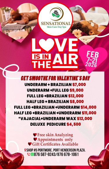 LOVE IS IN THE AIR VALENTINES SPECIAL  Salon & Spa Portmore Luxurious Spa