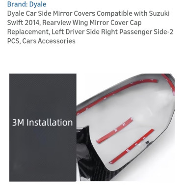 2012-2014 Suzuki Swift Batman Style Mirror Cover Auto Accessories St. James