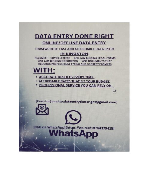 DATA ENTRY DONE RIGHT