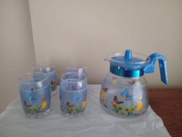Glass Pitcher Cup Set (Call 658-202-5808) Refrigerators Havendale