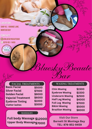 FACIALS MASSAGE AND WAXING SERVICES  Skin Care Barnett St Montego 