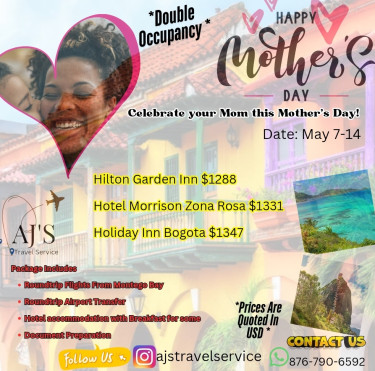 Mother's Day Getaway  Airbnb & Hotels Jamaica And Bogota Colombia 