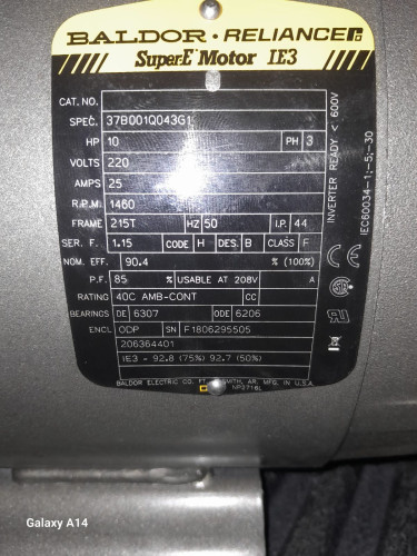 Baldor Reliance Super E Motor IE3 Air Conditioning Spanish Town