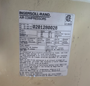 Ingersoll Rand Model 2545 Air Compressor