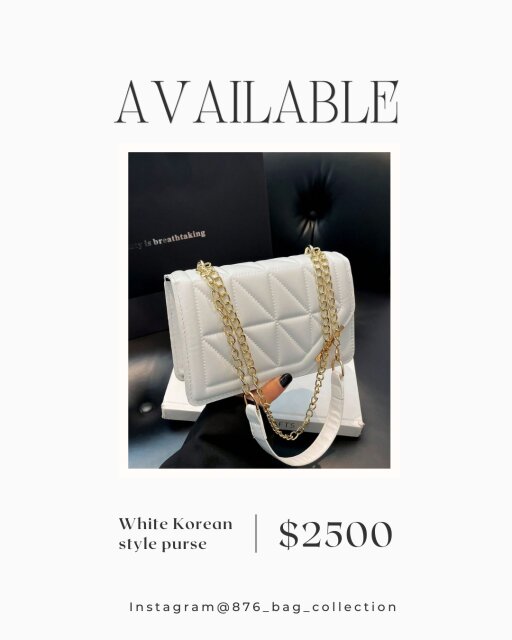 White Korean Style Purse Handbags & Purses UWI MONA CAMPUS