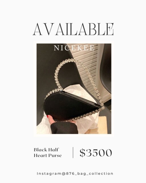 Black Half Heart Purse Handbags & Purses UWI MONA CAMPUS