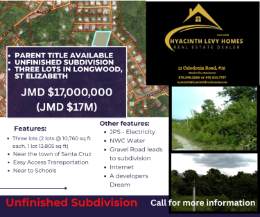3/4 Acre Lot - Unfinished Subdivision - 3 Lots