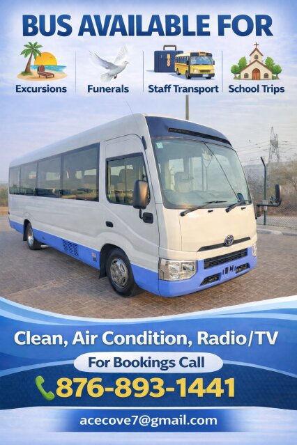 Excursions, Airport, Famly And Church Trips Buses Kingston