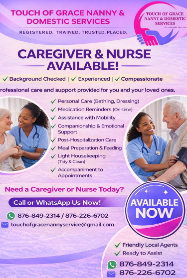 Trained Nurses Available For Placements Full Time Jobs KINGSTON, ST. CATHERINE, ST. JAMES
