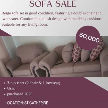 3 Piece Sofa Set Beige Sofas St Catherine