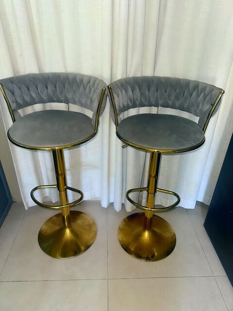 Gold Bar Stools (set Of 2) Chairs Montego Bay