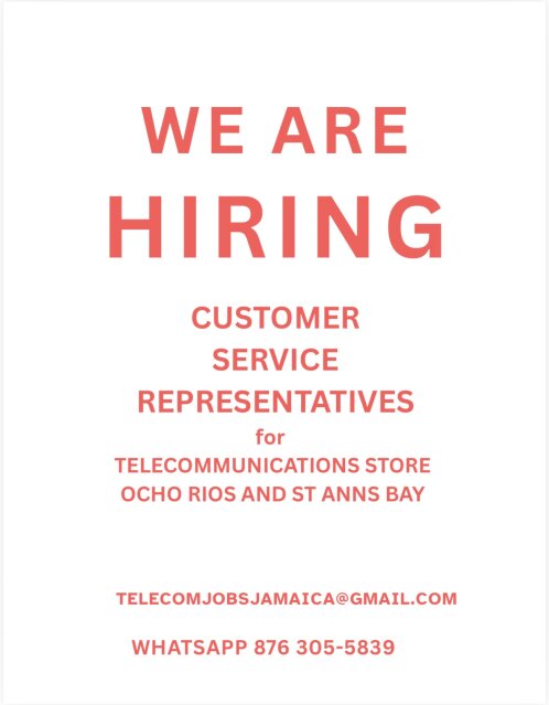 Customer Service Full Time Jobs Ocho Rios And St Ann’s Bay