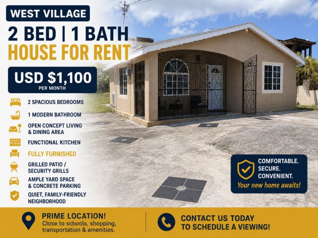 WEST VILLAGE 2 Bedroom1 BATH FURNISHED Houses Montego Bay