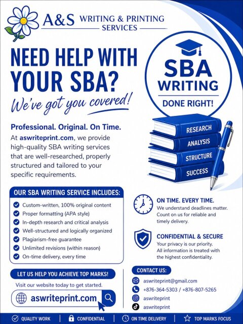 SBA Writing Printing & Design Services Ocho Rios