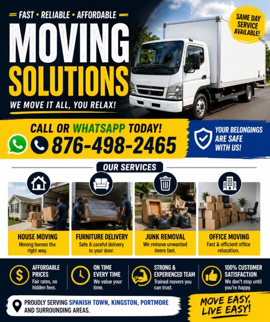 Affordable Removing Solutions Removal Services Spanish Town