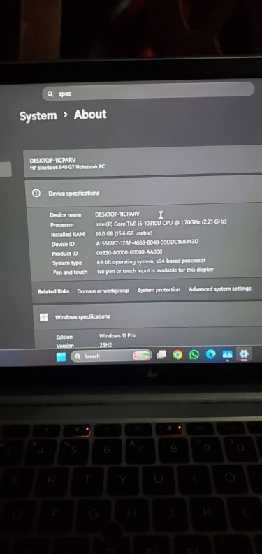 Hp Elitebook 840 G7 16GB RAM