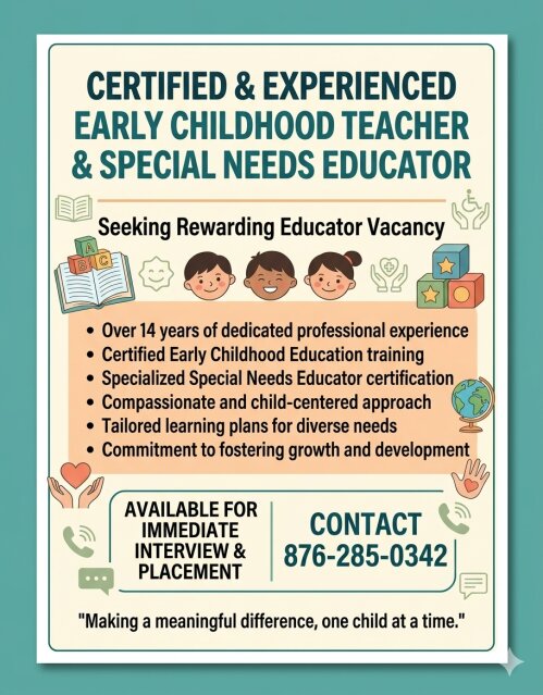 Early Childhood Teacher Special ED Full Time Jobs St Thomas