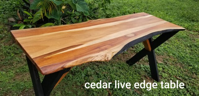 Cedar Live Edge Natural Table