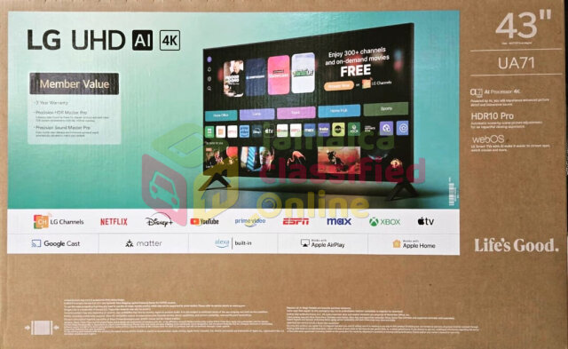 New 43 Inch LG TV TV Vineyard Town