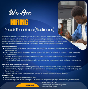 Electronic Repair Technician Full Time Jobs Dunrobin Avenue