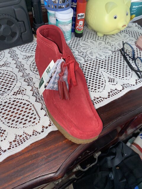 Women Genuine Wallabee Red Clarks Women's Shoes Spanish Town