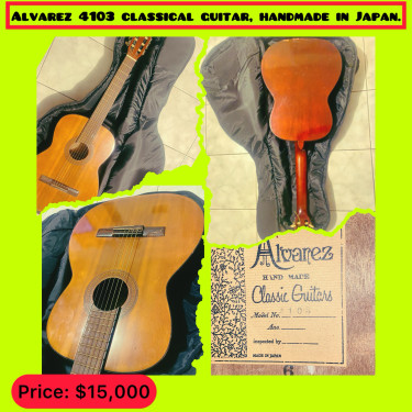 Alvarez 4103 Classical Guitar, Handmade In Japan. Other Market Ocho Rios