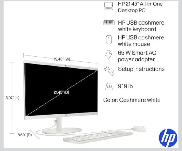 All In One 22inch  HP Computer