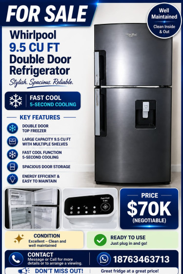 Whirlpool 9.5 Cu Fridge For Sale Refrigerators Dumbarton