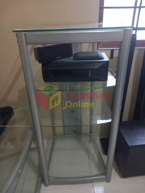 Two Pieces Glass Entertainment Set Entertainment Centers Havendale