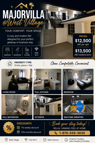 MAJORVILLA@West Village Airbnb & Hotels Montego Bay West Village