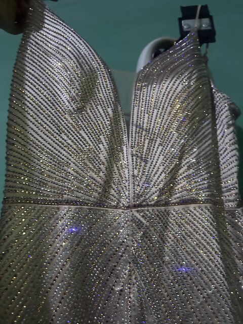 Rhinestone Pattern And  V-neckline Dress