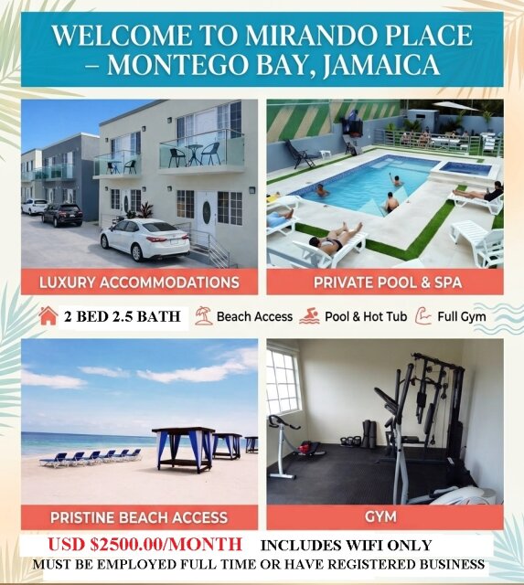 Furnished 2 Bedrooms with WiFi, $2500/month Houses Montego Bay
