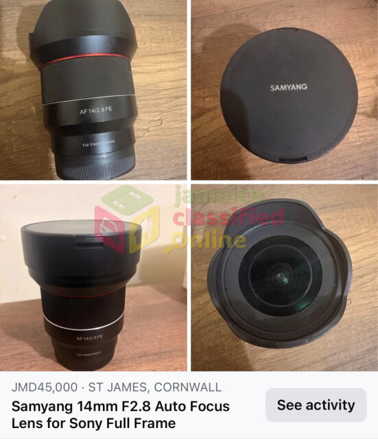 Samyang F28 FE Sony Lens Cameras Montego Bay