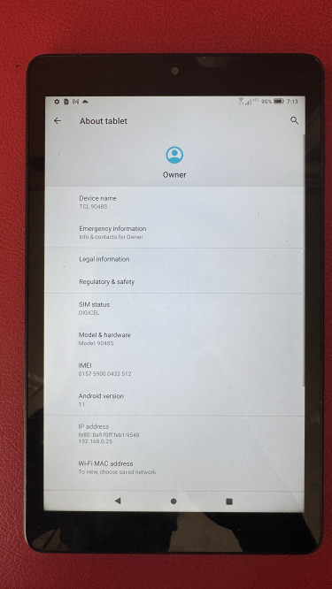 8” TCL Tablet