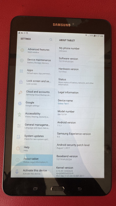 8” Samsung Galaxy Tab E 16gb