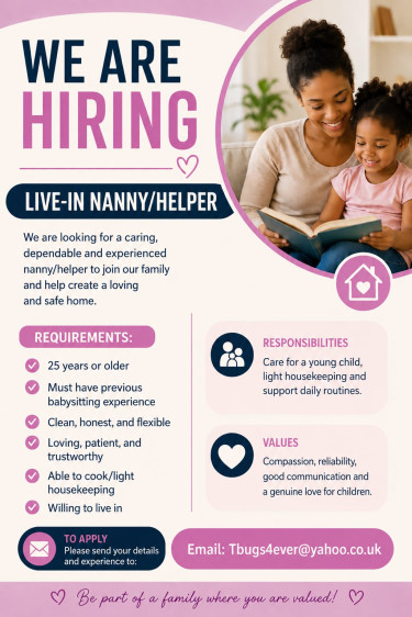 Live-in Nanny Full Time Jobs Lindsay Crescent