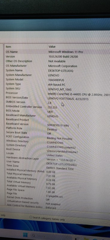 LENOVO DESKTOP COMPUTER