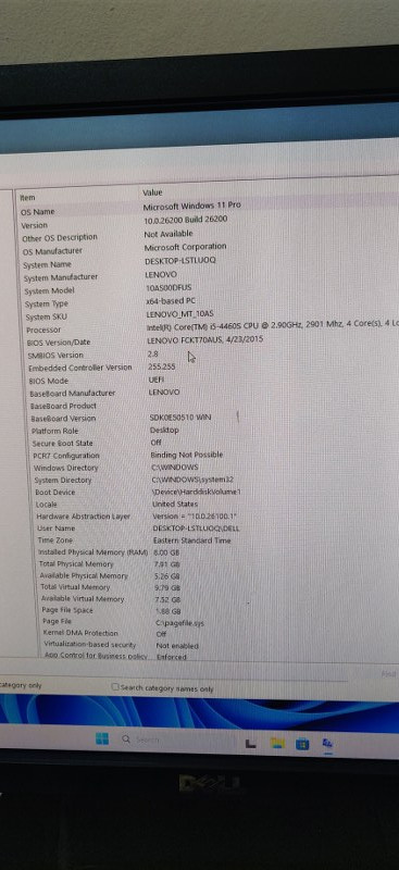 LENOVO DESKTOP COMPUTER
