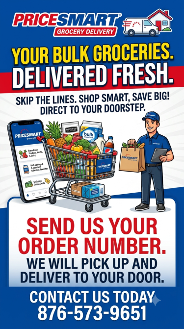 PriceSmart + Gibbo Trading Delivery Bulk Groceries Delivery Services Kingston, St. Catherine, Nearby Parishes