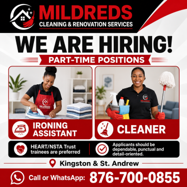 Need Cleaners Part Time Jobs Half Way Tree