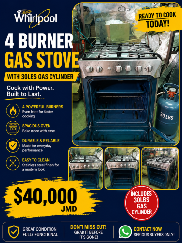 Whirlpool 4 Burner Stove