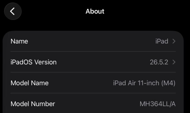 IPad (air M4)