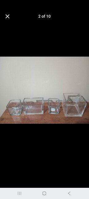 4 Square Glass Vases Other Market Havendale