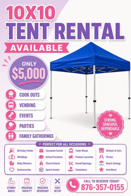 10x10 Tent For Rent Event Planning Services Portmore